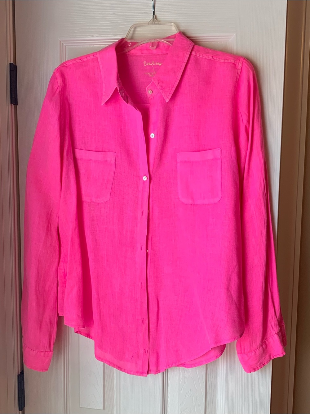 Like New - Lilly Pulitzer - Sea View Linen Button Down Top - Size L
